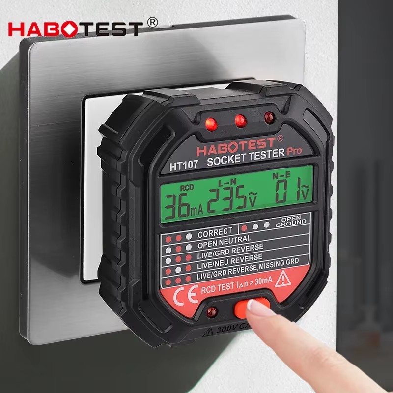 Power Tools Uk Review - HABOTEST HT107 Pro Digital Socket Tester,