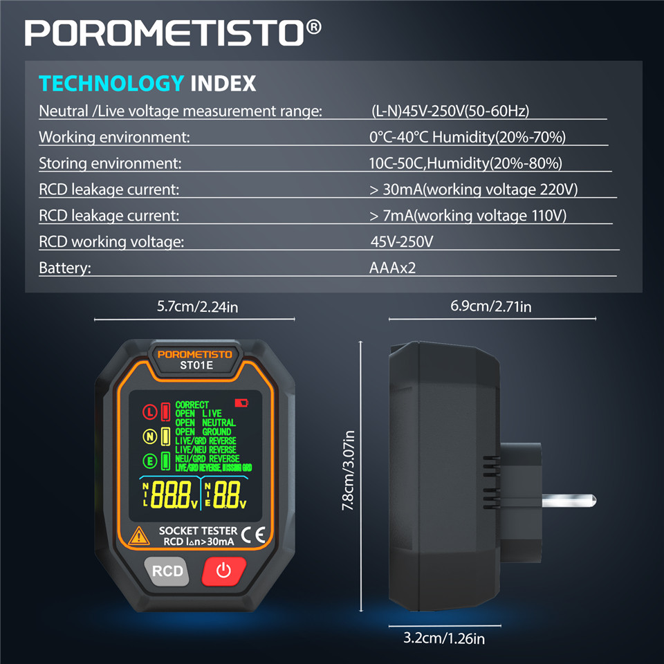 POROMETISTO ST01 Socket Tester - Power Tools Uk Review 评论和价格