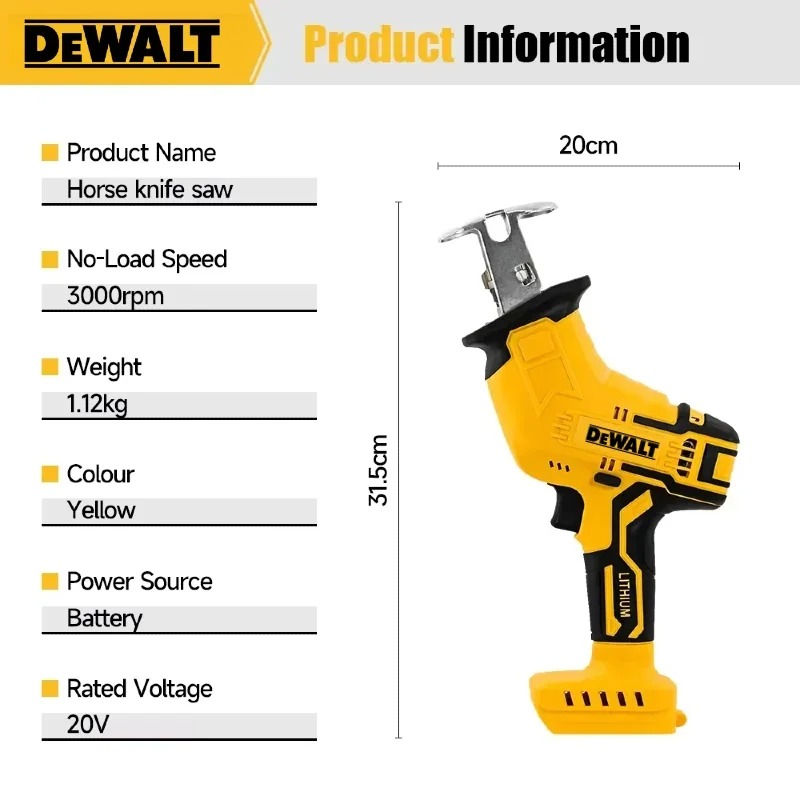 Dewalt Electric Saw 2800RPM Br - Reciprocating Saw Cordless 评论和价格
